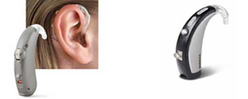 Power-hoorapparaten achter het oor